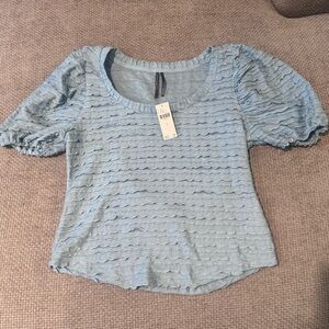 Anthropologie Sky Blue Textured Blouse